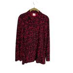 Soma  Red Cheetah Animal Print Button Down Shirt Small Photo 0