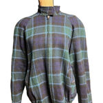 Pendleton 1980s  Green & Navy 100% Wool Vintage Front Zip Coat Women size Medium Photo 0