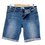 Paige Jax Knee Shorts Womens Size 30 Denim Bermuda Jean Cuffed Medium Wash Jorts Photo 2