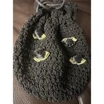 Saks 5th Avenue Vintage Saks Fifth Avenue Black Woven Drawstring Evening Bag Made in Italy Photo 2