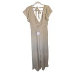 Petal and Pup NWT Minimalist Short Sleeve Bow Jumpsuit Size 6 Taupe Preppy Boho Photo 7