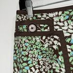 Harold’s skirt Floral Green Brown cotton spandex y2k size 12 pockets Photo 1