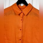Pendleton  100% LINEN Orange Button Down Shirt Ladies Size Large Photo 2