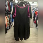 Betsey Johnson  black and hot pink zip up sleeveless dress Sz 14 Photo 4