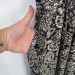 Boden Jumpsuit Womens 12R Black White Paisley Print Viscose Pockets Wide Leg Size 12 Photo 9