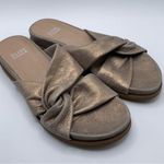 Eileen Fisher  Dello Slide Sandal NWOB size 5 Gold slip on wedding party guest650 Photo 0