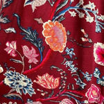 Lucky Brand  Red Wine Bohemian Floral Maxi Dress Off The Shoulders Size L Large Photo 7