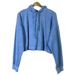 Juicy Couture  Black Label Cropped Terry Hoodie Blue Size L Photo 0