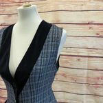 DJ Intl Plaid Black Sleeveless Button Maxi Dress Vest, Size 5/6 Photo 1