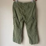 ZARA  Olive Green Cropped Raw Hem Cargo Pants Size 10 Photo 5