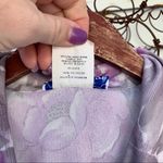 Vintage 80s Nancy II purple floral pussybow shirt dress 12 Size L Photo 4