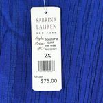 Sabrina Lauren Dress Womens Plus 2X Layered Cobalt Blue Maxi Crepe Textured Long Size XXL Photo 4