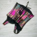 Women Embroidery Strap Corset Vest Gothic Overbust Up Zipper Side Corset Bustier Purple Size XL Photo 7