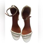 Rebecca Minkoff Mali Snake Embossed Chunky Heels Cream/Black Sz 8.5 M Photo 7