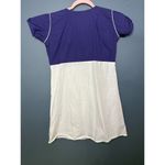 Y2K Big Buttons Dress Baby Doll Embroidered Dress Short Blue and White Sz Large Photo 1