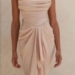 House Of CB  ‘Poppy’ Sand Strapless Corset Draped‎ Dress NWOT Size XS Photo 0