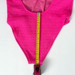 Mosmann Australia Neon Pink One Piece Swimsuit Scoop Neck High Cut Padded Beach Size M Photo 11