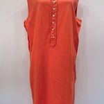 POL Melon Orange Sleeveless Loose Fit Cotton T-Shirt Dress Size Large Photo 3