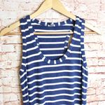 J.Crew  | Blue & White Racerback Striped Maxi Dress with Side Slits Photo 2