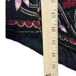 Papell Boutique NWT Black Beaded Embroidered Silk Lined Top Floral Party Sequin Petite Medium Photo 6
