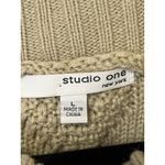 Studio One New York Woman’s Size L Black Tan Cable Knit Sweater Dress Cow Neck Size L Photo 4