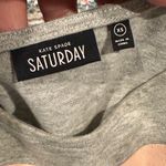 Kate Spade Saturday Gray Short Sleeve Top Pink Grosgrain ribbon stripe tee XS Photo 6