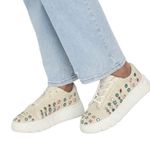 Free People NEW  Catch Me If You Can Crochet Platform Sneakers size 40 White Photo 13