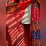 Vintage Satin Bohemian Button HouseCoat Robe, Size 16 Red Size M Photo 3