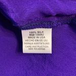Lavender Brown  Purple Silk V Neck Short Sleeve Casual Top Women's XS Photo 3