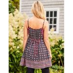 April Cornell Size L Happy Mushroom Tunic Mini Dress Tank Boho Indie Pockets Blue Size L Photo 1