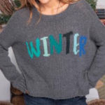 Wooden Ships  Pullover Winter Graphic Sweater Gray Size S/M Small Medium Photo 0