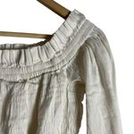 All Saints Lary White Linen Silk Shoulder Long Sleeve Slit Midi Dress Size 6 Photo 7