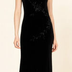 Betsy and Adam by Jaslene Dress Womens 10 Black Velvet Beaded Evening Gown Formal Photo 0