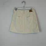 American Eagle AEO | Cream Corduroy Zip Front Super High Rise A-Line Mini Skirt Size 6 Women's Photo 3