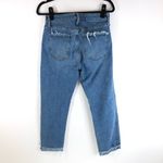 ZARA  Women's Medium Wash Distressed Raw Hem High Rise Ankle Crop Jeans Size 6 Photo 1