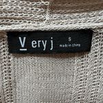 Very J  Women's Loose Knit Cardigan Sweater Size Small Duster Tan Minimalist Boho Photo 5