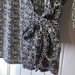 Talbots ‎ Blue/White Floral Shirt 3/4 Sleeve Flowy Wrap Side Tie Blouse Top Sz SP Photo 3