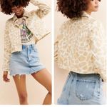 Maeve  by Anthropologie jean jacket cropped animal print Large Photo 2