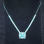 Turquoise Beaded Blue Necklace Blue Photo 0