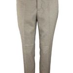 ZARA Beige Houndstooth Print Mid Rise Flat Front Career Tapered Dress Pant Sz 2 Photo 0