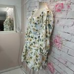 Avant Look Women's Puff Sleeve Off The Shoulder Floral Pleated Dress Cream Size Size L Photo 5