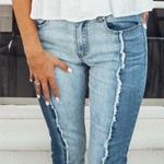 Hayden High Waisted Two Toned Frayed Jeans Photo 0