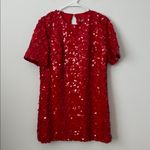 ZARA  Red Sequined Mini Dress Size: L Photo 2
