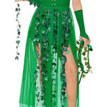 Batman Poison Ivy Green Leaves Lace Up Costume Dress Size XL Photo 0