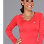 Nike Pro Dri-Fit Long Sleeve Running Shirt Red Medium GUC Photo 0