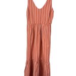 Pact Canopy Linen Organic Cotton Easy Tank Midi Dress Hermosa Stripe Orange S Photo 1