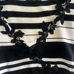 Chic Striped Top and shirt Set with Floral Accents Black Size 6 Photo 5