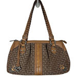 Brighton  Shoulder Bag Signature‎ Canvas Leather Braided Straps Brown Heart B's Photo 0