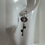 Plum Blossom Contrasting Silver Earrings Blue Photo 3