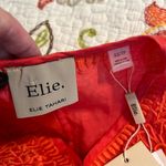 Elie Tahari Elite Tahari size XS island hibiscus tank top v-neck 100% linen embroidered new Photo 10